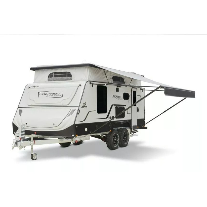 Lippert 10Ft SOLERA LED Black Awning - Black/White FADE. (No Arms)
