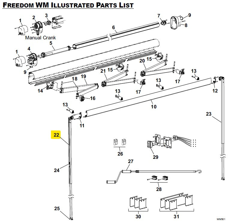 Carefree Freedom Service # 26 - Black Bottom Bracket Kit. R019283-006