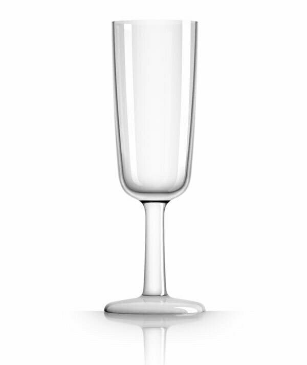 Marc Newson Tritan Flute Glass with WHITE Nonslip Base 180ml
