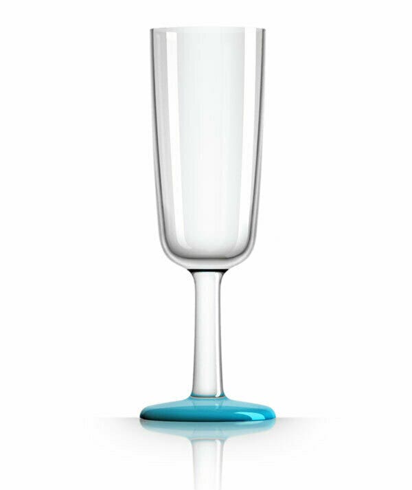 Marc Newson Tritan Flute Glass with Vivid Blue Nonslip Base 180ml
