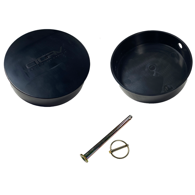 COAST RV Pole Carrier  BLACK Caps (150mm), Locking Clip & Pin Kit 