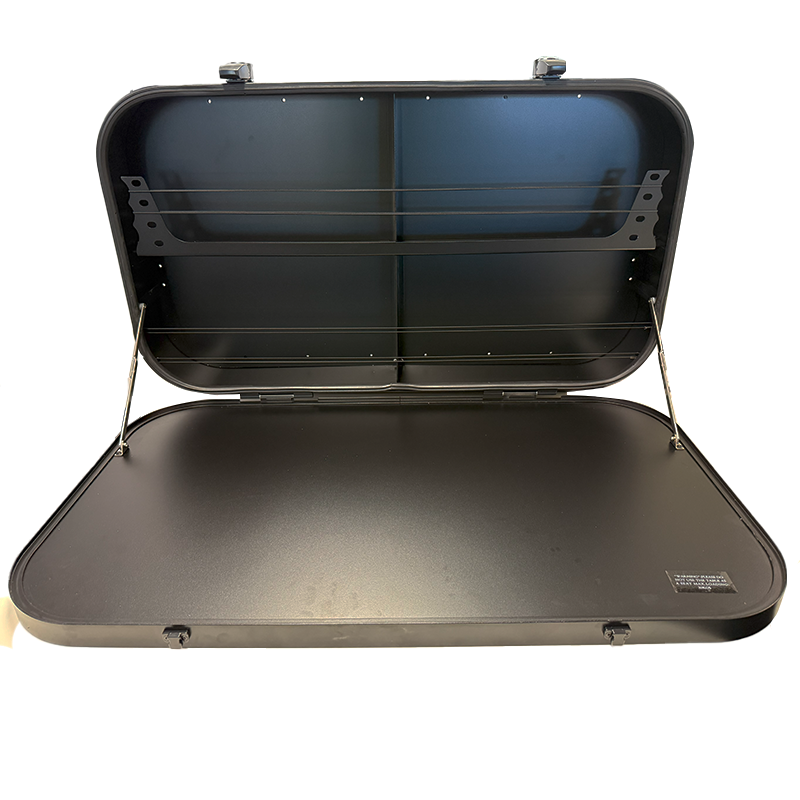 BLACK PICNIC Table with Storage | 800 x 445 x 125mm. C2806V 