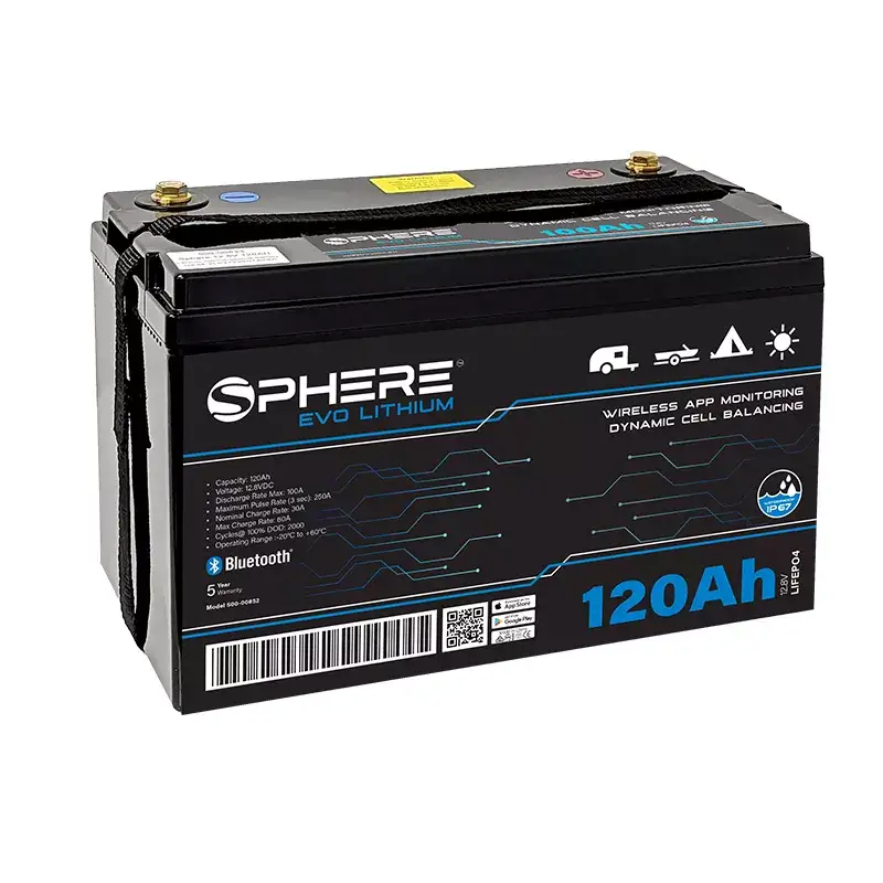 120AH Sphere EVO Lithium Battery (LiFePO4) - IP67 & Bluetooth/100A BMS