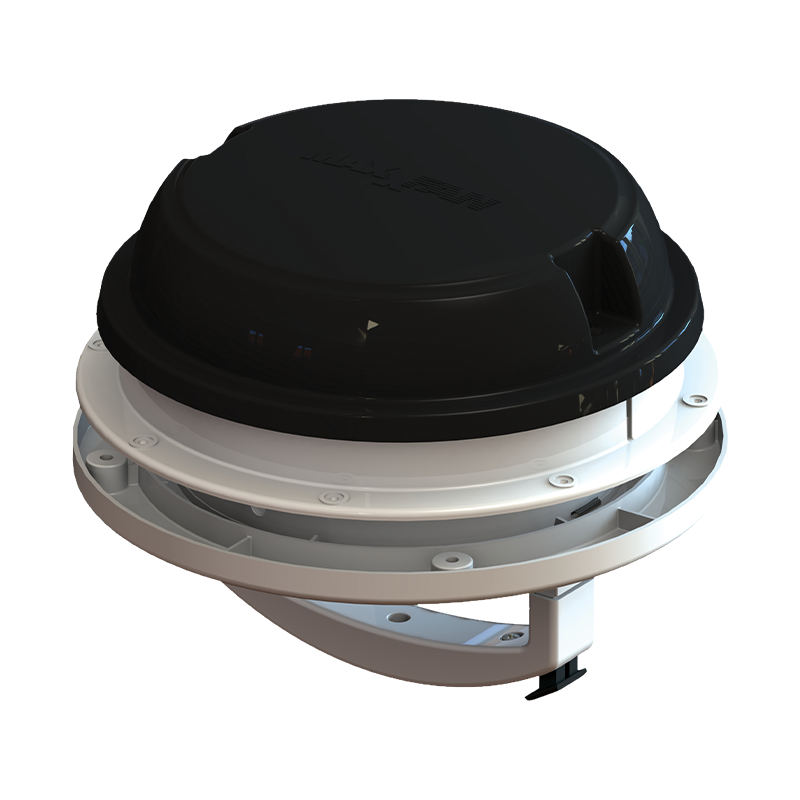 Maxxfan Dome Black 12V with Exhaust Fan 00-03812B