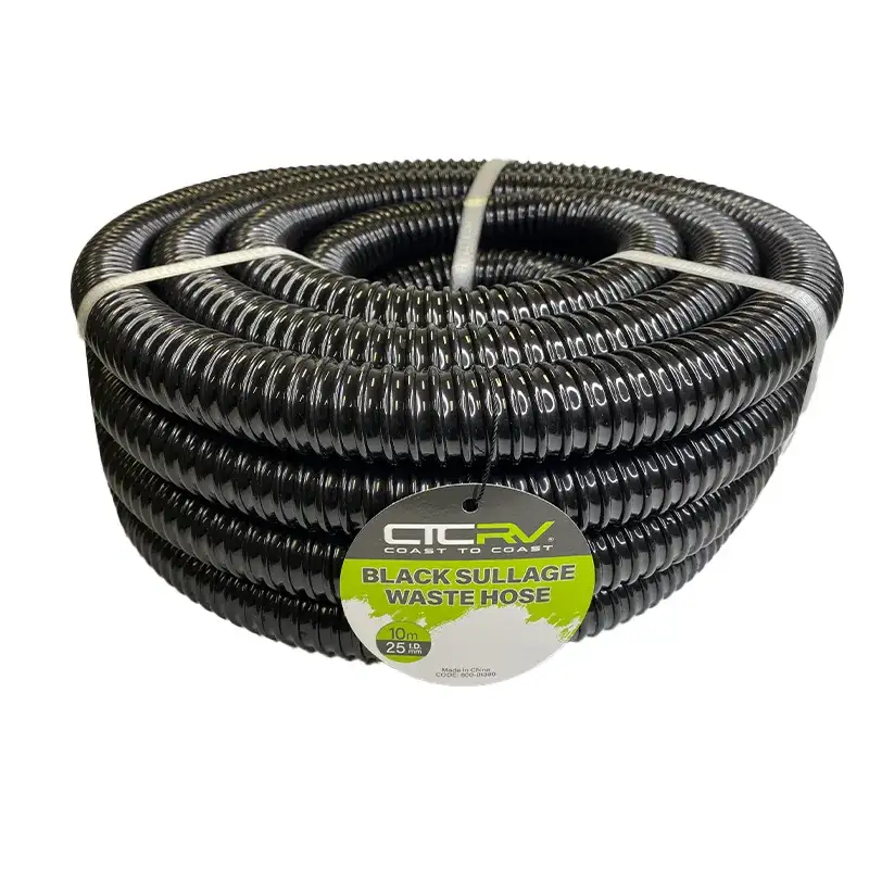 COAST RV Black Sullage Waste Hose - 10m Roll - 25mm I.D. 