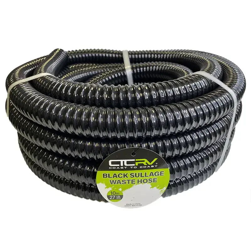 COAST RV Black Sullage Waste Hose - 10m Roll - 27mm I.D. 