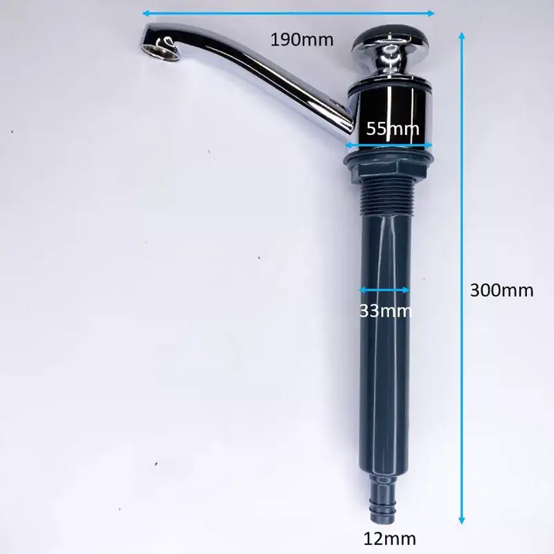 Short Camper Trailer Hand Pump by Breha in White