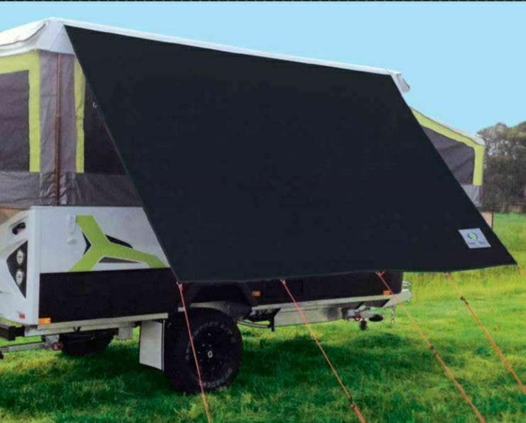 Camper Trailer Privacy Sunscreen Offside W3060mm x H2050mm Premium Black