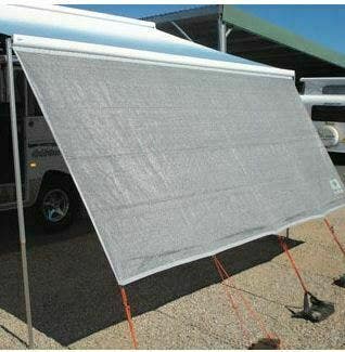 Coast Front Sunscreens V2 Suit 4m Fiamma and Carefree Box Awnings (W3850xH1800) premium grey