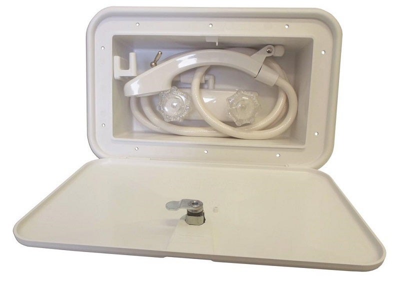 External Recess Shower Unit White