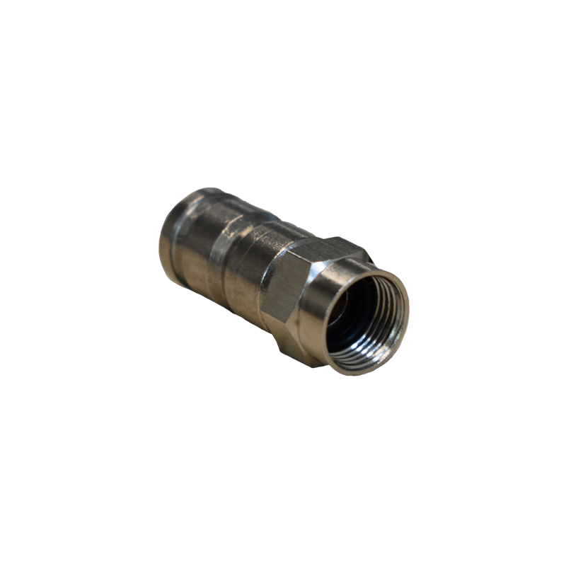 SPHERE F-TYPE COMPRESSION FITTING TO SUIT RG6 QUAD SHIELD COAX