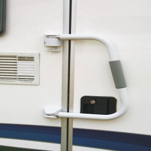 Verrou De Sécurité Fiamma Pour Caravane - Tube Aluminium Blanc, 310 Mm, 3 Positions