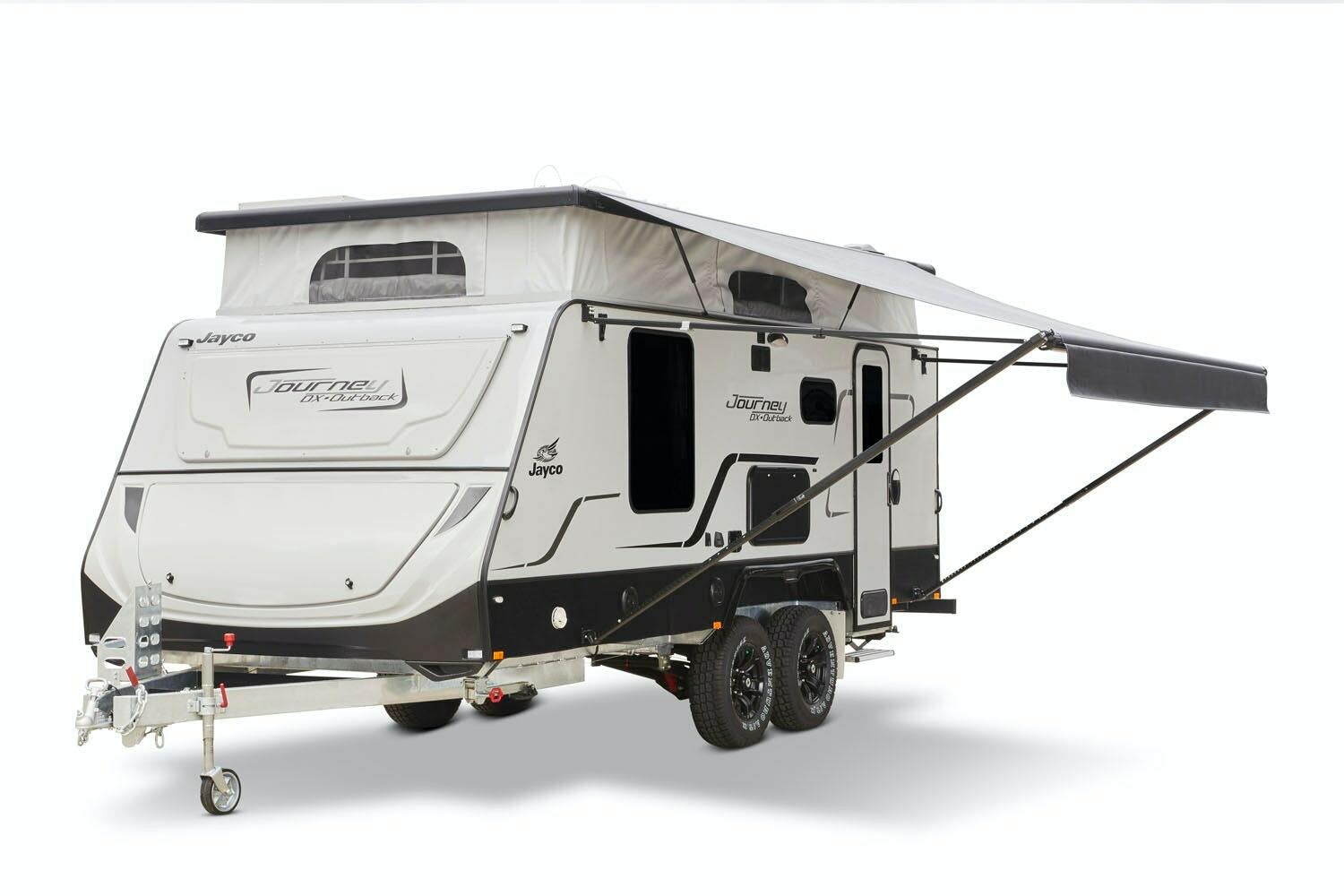 Lippert 17Ft SOLERA LED Black Awning - Black/White FADE. (No Arms)