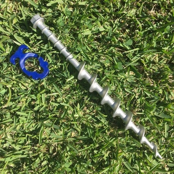 Large Alloy Screw In Peg with ABS Guy Rope Holder 300mm