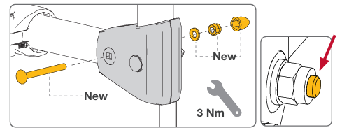 FIAMMA Extended Bike Block Tube Support Screw (T/S 02096-09-). 98656M610 