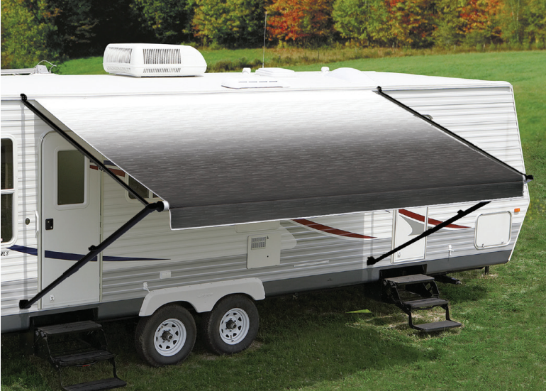 Carefree 14ft Black Shale Fade Roll Out Awning (No Arms). c/w Black End Caps. FR146E00HM