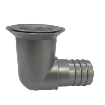 PLASTIC SILVER/GREY 25MM WASTE OUTLET 90 DEGREE. PNP315S