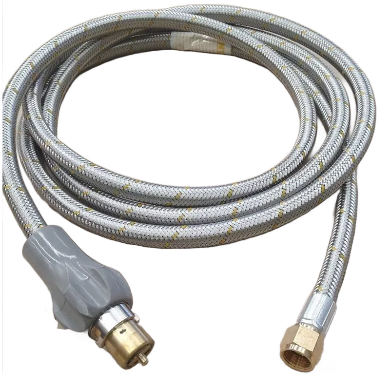 S/S FLEXIBLE HOSE 3000MM WITH MALE BAYONET + HANDLE 3/8 SAE F.10HOS3000