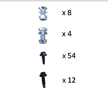 Stone Shield Service Pack Screw & Bolts & Nuts Pack 4 types, #4/5/6&8.