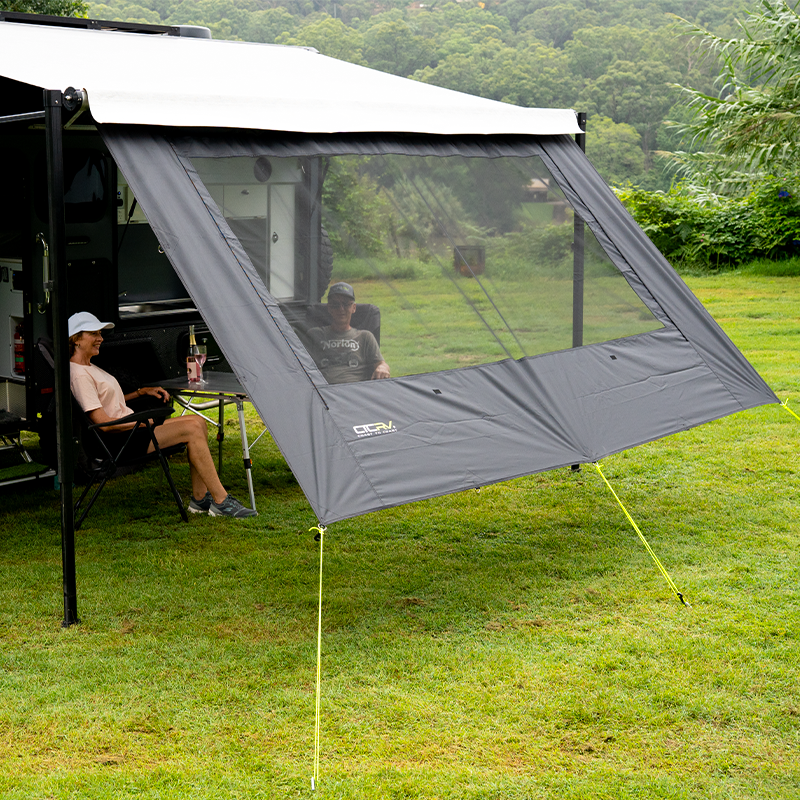 Premium Front Wall fitted to a box awning