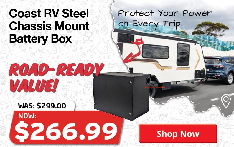 Coast RV steel chassis mount battery box